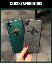 Load image into Gallery viewer, Luxury brand Diamond Bee Glitte soft case for iphone 7 8 6S plus X XR XS 11 Pro Max hard cover for samsung S8 S9 S10 Note 10 9