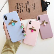 Load image into Gallery viewer, Luxury brand Diamond Bee Glitte soft case for iphone 7 8 6S plus X XR XS 11 Pro Max hard cover for samsung S8 S9 S10 Note 10 9
