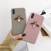 Load image into Gallery viewer, Luxury brand Diamond Bee Glitte soft case for iphone 7 8 6S plus X XR XS 11 Pro Max hard cover for samsung S8 S9 S10 Note 10 9