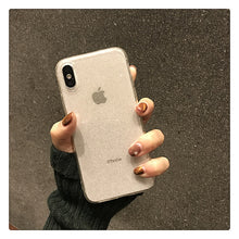 Load image into Gallery viewer, Shining Glitter Powder Black Phone Case For iPhone 11 Pro XR XS Max 8 7 Plus 6S Transparent Soft TPU Shockproof Bling Back Cover