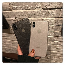 Load image into Gallery viewer, Shining Glitter Powder Black Phone Case For iPhone 11 Pro XR XS Max 8 7 Plus 6S Transparent Soft TPU Shockproof Bling Back Cover