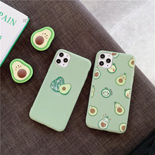 Load image into Gallery viewer, 3D Luxury cute cartoon fruit avocado Soft silicone phone case for iphone X XR XS 11 Pro Max 6S 7 8 plus Holder cover gift coque