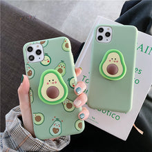 Load image into Gallery viewer, 3D Luxury cute cartoon fruit avocado Soft silicone phone case for iphone X XR XS 11 Pro Max 6S 7 8 plus Holder cover gift coque