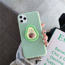 Load image into Gallery viewer, 3D Luxury cute cartoon fruit avocado Soft silicone phone case for iphone X XR XS 11 Pro Max 6S 7 8 plus Holder cover gift coque