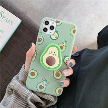 Load image into Gallery viewer, 3D Luxury cute cartoon fruit avocado Soft silicone phone case for iphone X XR XS 11 Pro Max 6S 7 8 plus Holder cover gift coque