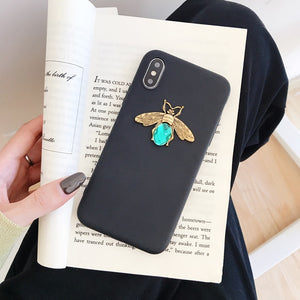 Luxury brand Diamond Bee Glitte soft case for iphone 7 8 6S plus X XR XS 11 Pro Max hard cover for samsung S8 S9 S10 Note 10 9