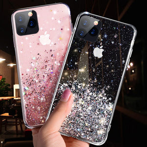 Luxury Bling Glitter Phone Case For iPhone 11 Pro X XS Max XR Soft Silicon Cover For iPhone 7 8 6 6S Plus Transparent Cases Capa