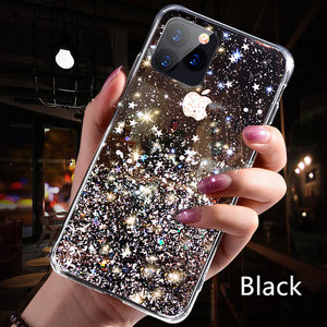 Luxury Bling Glitter Phone Case For iPhone 11 Pro X XS Max XR Soft Silicon Cover For iPhone 7 8 6 6S Plus Transparent Cases Capa