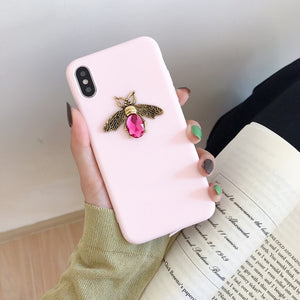 Luxury brand Diamond Bee Glitte soft case for iphone 7 8 6S plus X XR XS 11 Pro Max hard cover for samsung S8 S9 S10 Note 10 9