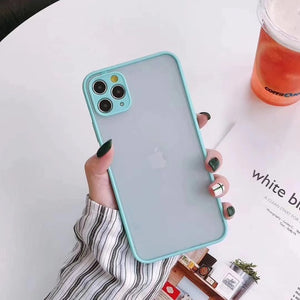 Mint hybrid simple matte bumper phone case for Iphone 11 case Pro Max Xr Xs 6s 8 7 plus shockproof soft Tpu silicone matte cover