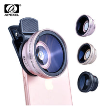 Load image into Gallery viewer, APEXEL 2in1 Lens 0.45X Wide Angle+12.5X Macro Lens Professional HD Phone Camera Lens For iPhone 8 7 6S Plus Xiaomi Samsung LG
